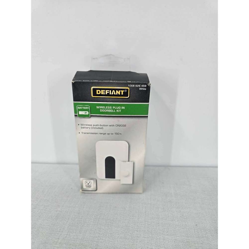 Defiant Wireless Plug-In Doorbell Kit White 150ft‎ Range 3 Tunes 1008626459 NEW